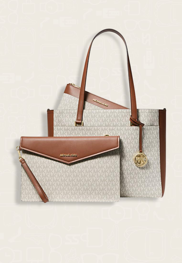 Michael Kors Maisie Large Logo 3-in-1 Tote Bag Vanilla