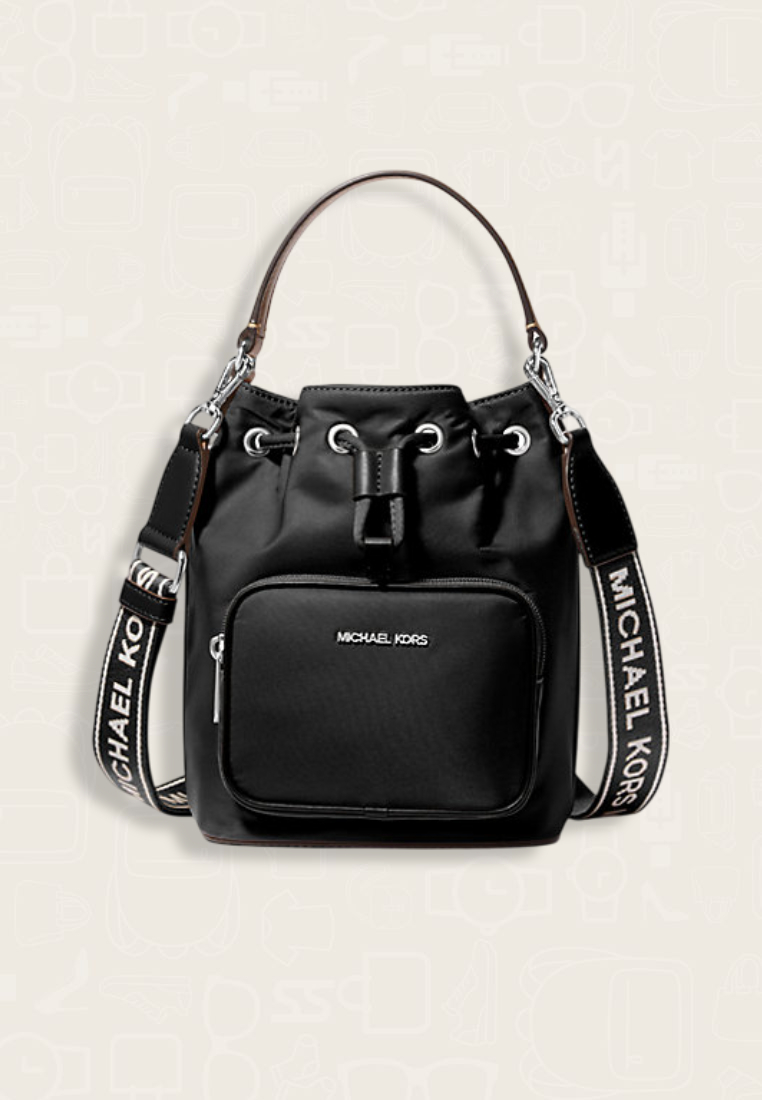 Michael Kors Khai Small Nylon Bucket Bag Black