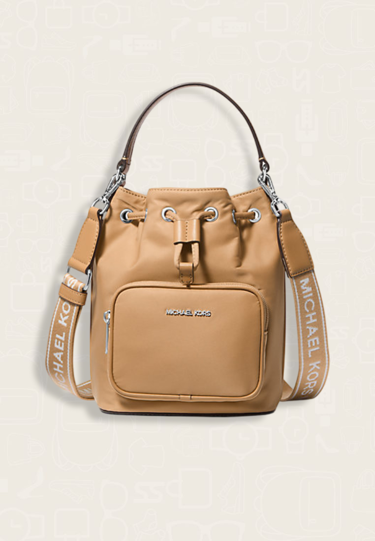 Michael Kors Khai Small Nylon Bucket Bag Peanut