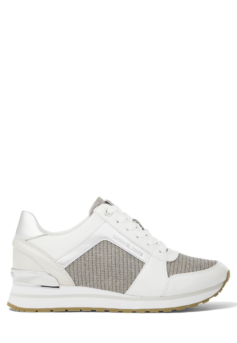 michael kors billie woven and leather trainer