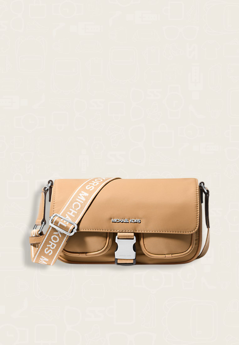 Michael Kors Khai Medium Nylon Messenger Bag Peanut