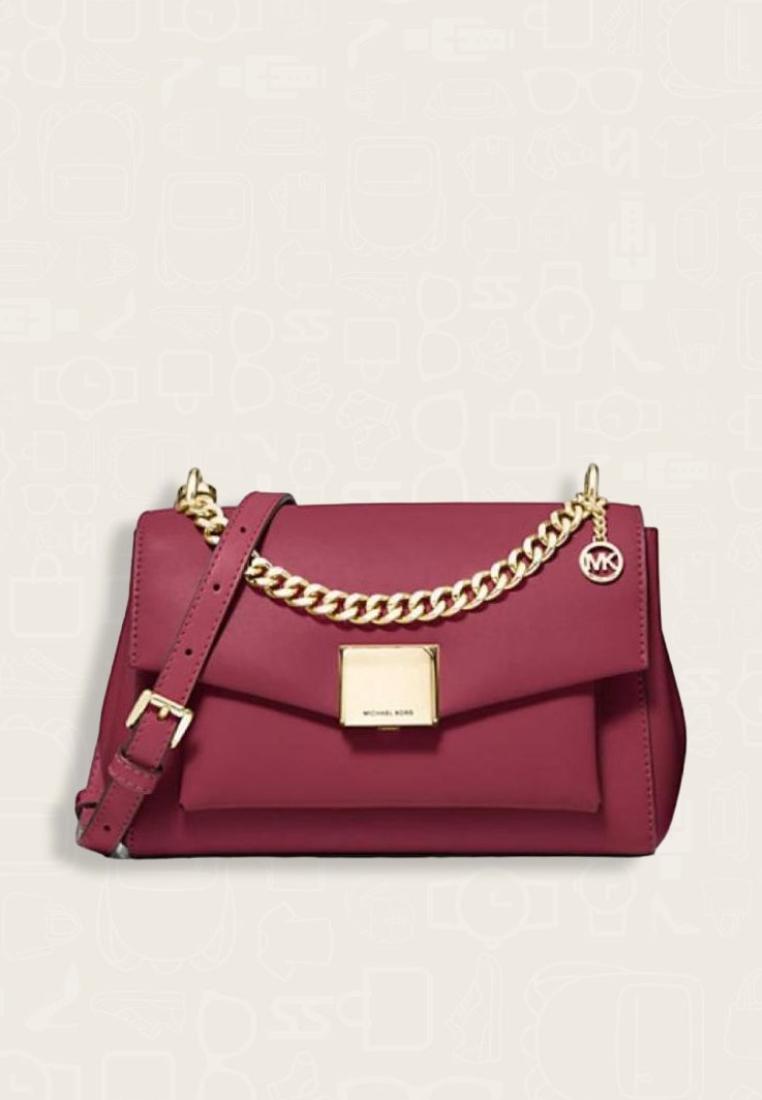 Michael Kors Lita Medium Leather Crossbody Bag Mulberry