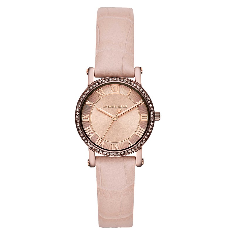 Michael Kors Jam Tangan Wanita Michael Kors MK2723 Norie Ladies White Rose Gold Dial Blush Leather S