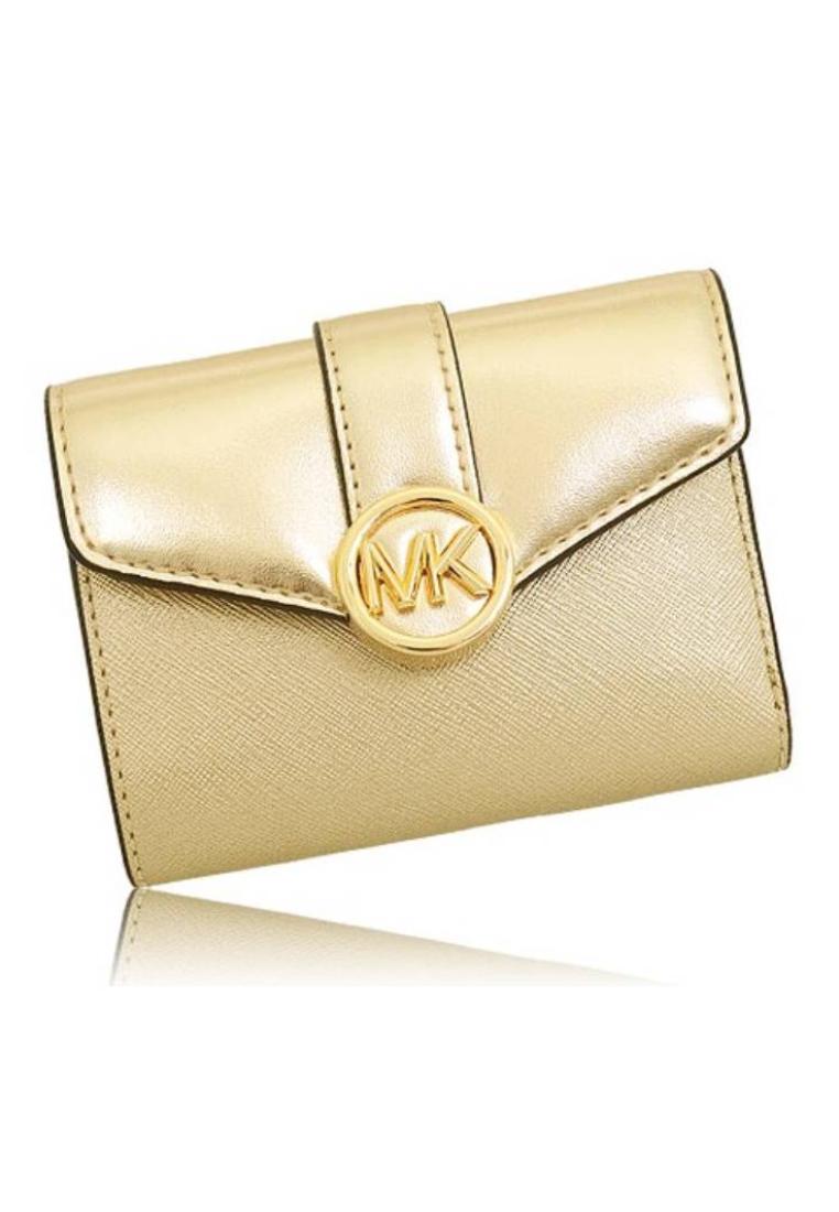 Michael Kors Carmen Medium Flap Bifold Wallet Pale Gold