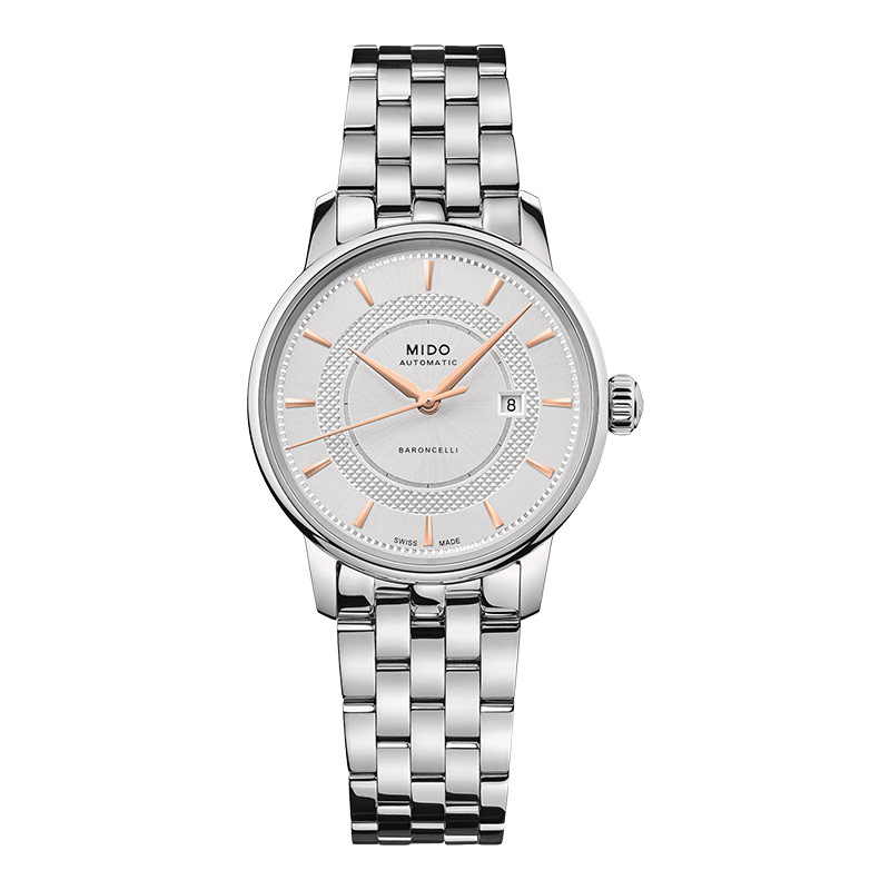 Jam Tangan MIDO Baroncelli Signature M037.207.11.031.0 Automatic Silver Dial Stainles Steel Strap
