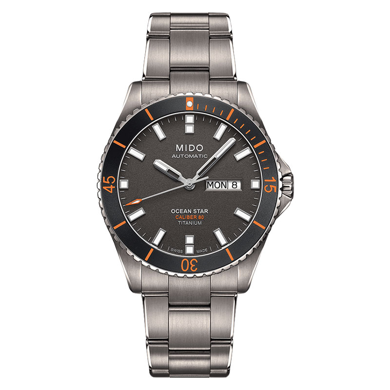 Mido Jam Tangan Pria MIDO Ocean Star M026.430.44.061.00 Caliber 80 Automatic Anthracite Dial Titaniu