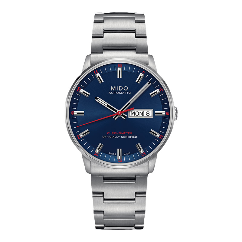 Mido Jam Tangan Pria MIDO Commander M021.431.11.041.00 Chronometer Automatic Blue Dial Stainless Ste