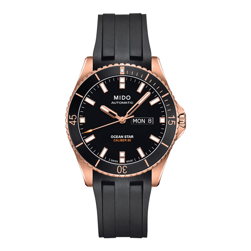 Mido Jam Tangan Pria MIDO Ocean Star M026.430.37.051.00 Caliber 80 Automatic Black Dial Black Rubber