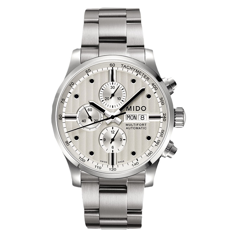 MIDO M005.614.11.031.00 Multifort Chronograph Automatic 44mm Stainless Steel Silver Dial