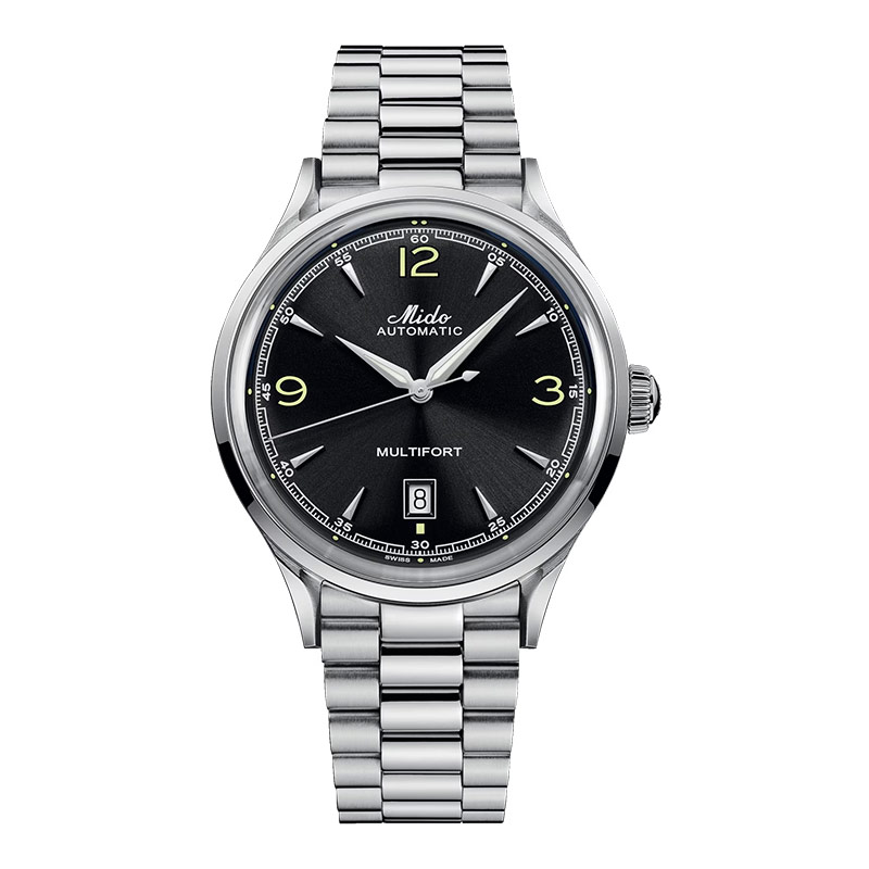 Mido Jam Tangan Pria MIDO Multifort Powerwind M040.407.11.057.00 Black Dial Stainless Steel Strap