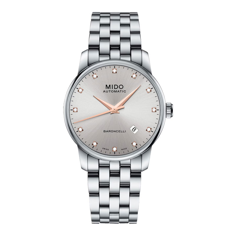 Mido Jam Tangan Wanita MIDO Baroncelli M8600.4.67.1 Lady Automatic Silver Dial Stainless Steel Strap