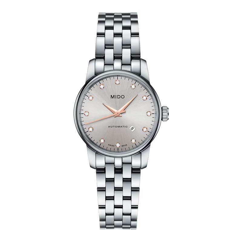 Mido Jam Tangan Wanita MIDO Baroncelli M7600.4.67.1 Lady Rhodium Dial Stainless Steel Strap