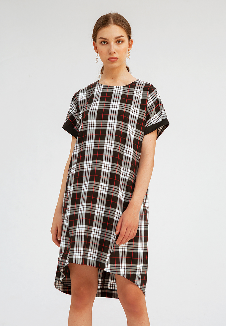 Minimal Dobby Check Dress