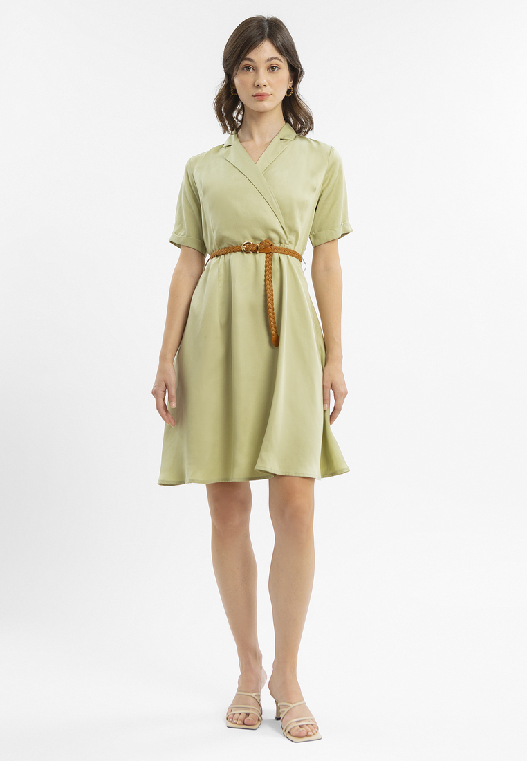 Minimal Rossie Dress Sage Queen Ukuran XS - Warna SAGE QUEEN