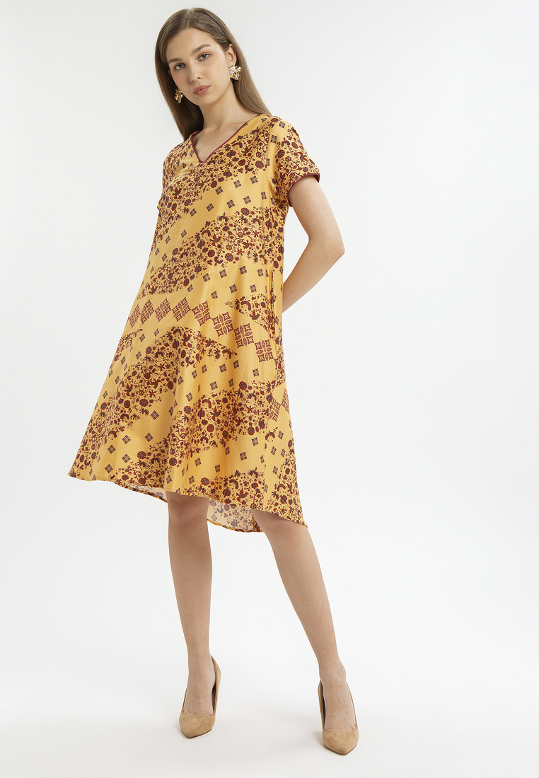 Minimal Cendrawati Dress Honey Gold Warna HONEY GOLD