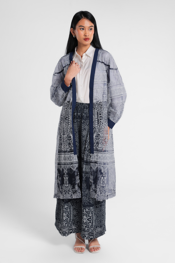 MINIMAL - Alara - Gamis Lace Outer - Dark Navy