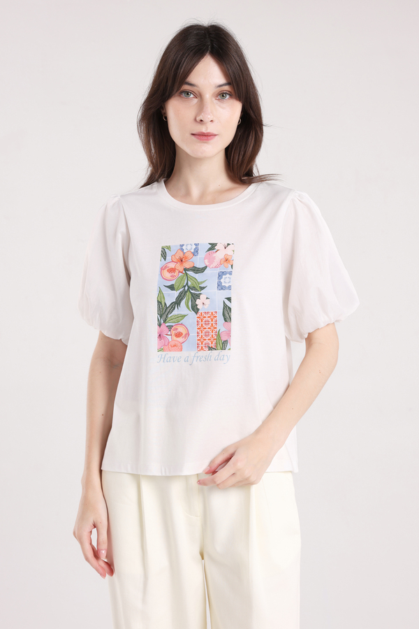 MINIMAL - Monya - Tshirt Fresh Day - Off White Colour White