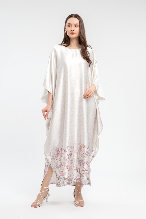MINIMAL - Miriam - Kaftan Motif Bunga - Beige