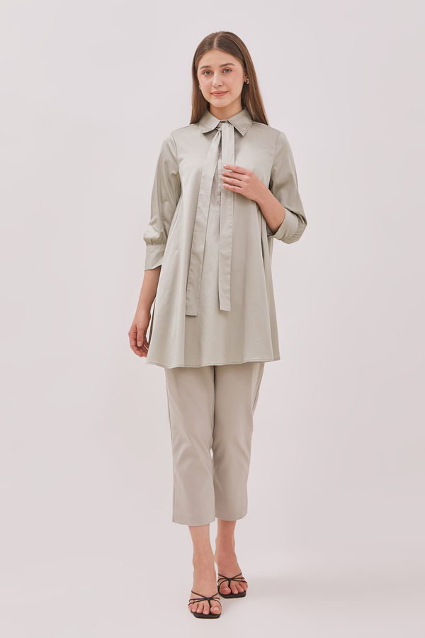 MINIMAL - Lambert - Dress Tunik Kerah Pita - Khaky Colour Khaky