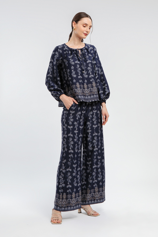 MINIMAL - Aydin - Floral Print Cullotte - Navy - Manzone & Minimal