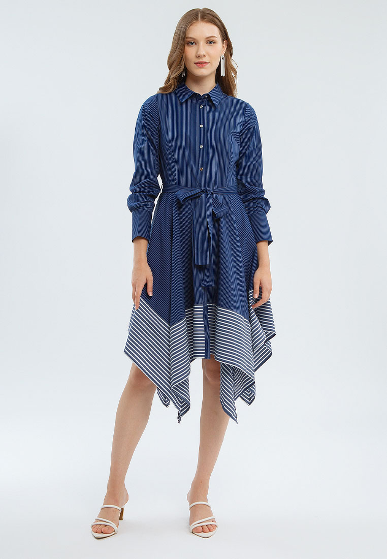 Minimal Donda Dress Navy Dark Warna Navy_Dark