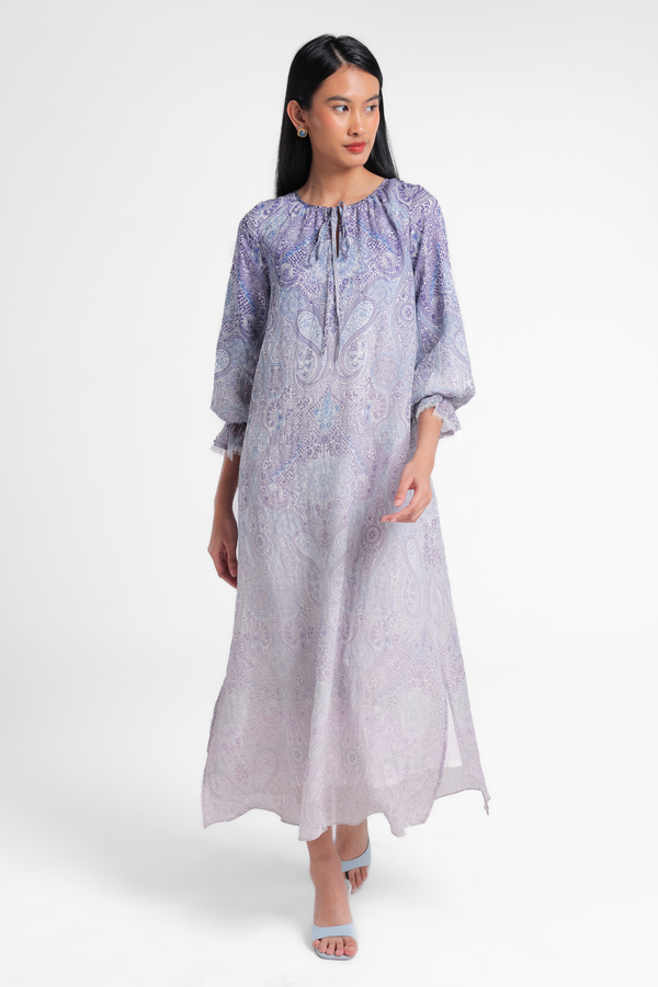 MINIMAL - Aqua - Gamis Motif Gradasi Paisley - Blue