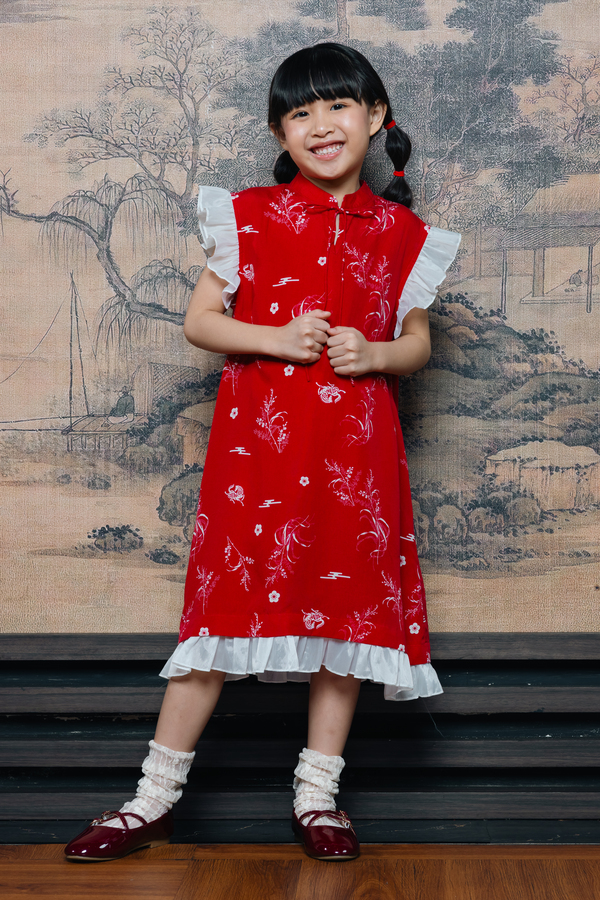MINIMAL - Feima - Dress Anak Motif Shio Kuda - Red