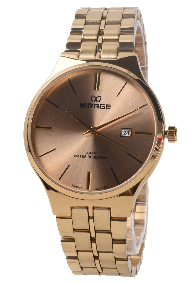 Mirage - Jam Tangan Analog Pria - Gold - Stainless Steel Bracelet - 18602M-E