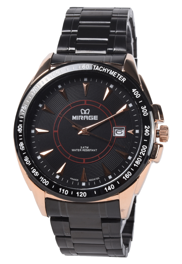 Mirage - Jam Tangan Pria - Rosegold - Black Stainless Steel Bracelet - 7614M-A