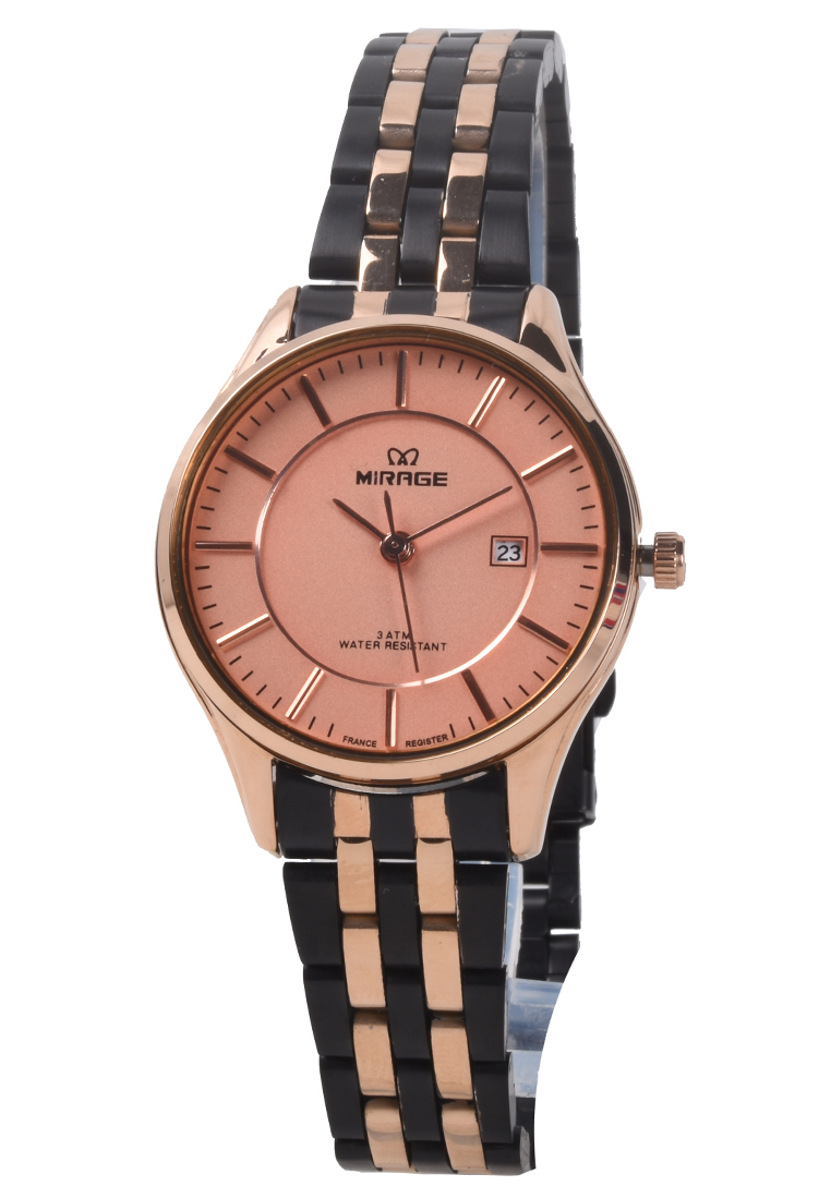 Mirage - Jam Tangan Analog Wanita - Rosegold - Black Stainless Steel Bracelet - 8544L-B