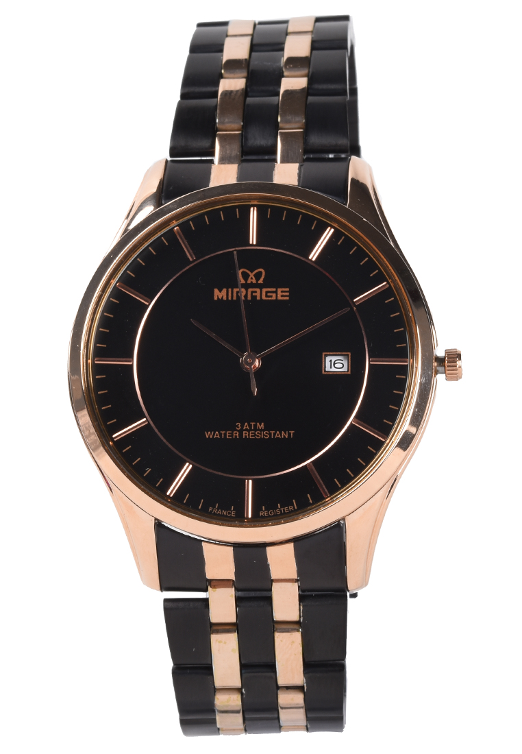Mirage - Jam Tangan Pria - Rosegold - Black Stainless Steel Bracelet - 8544M-A