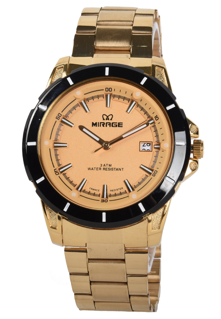 Mirage - Jam Tangan Pria - Gold - Stainless Steel Bracelet - 8713M-A