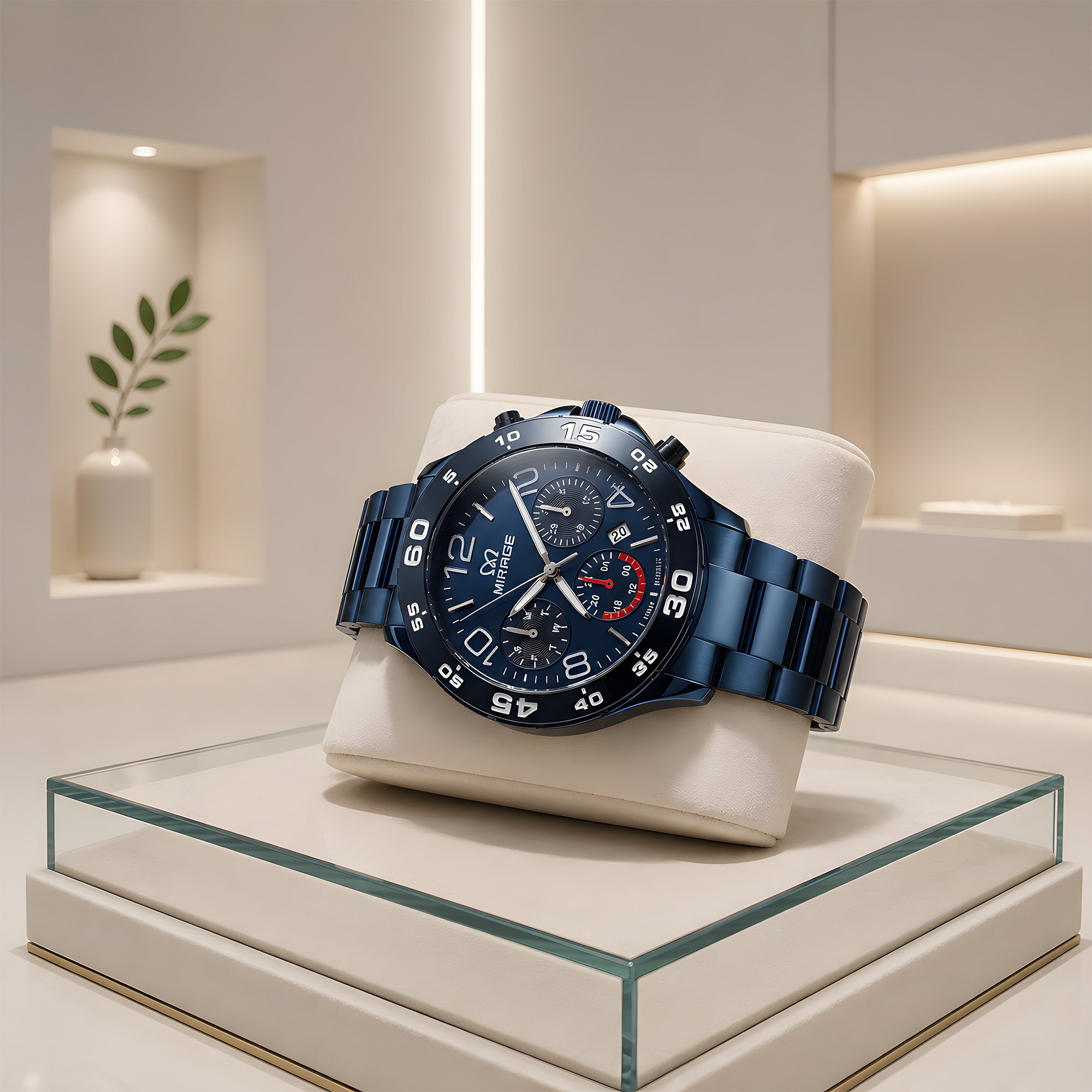 Mirage - Jam Tangan Analog Pria - Blue - Stainless Steel - 8810M-BL
