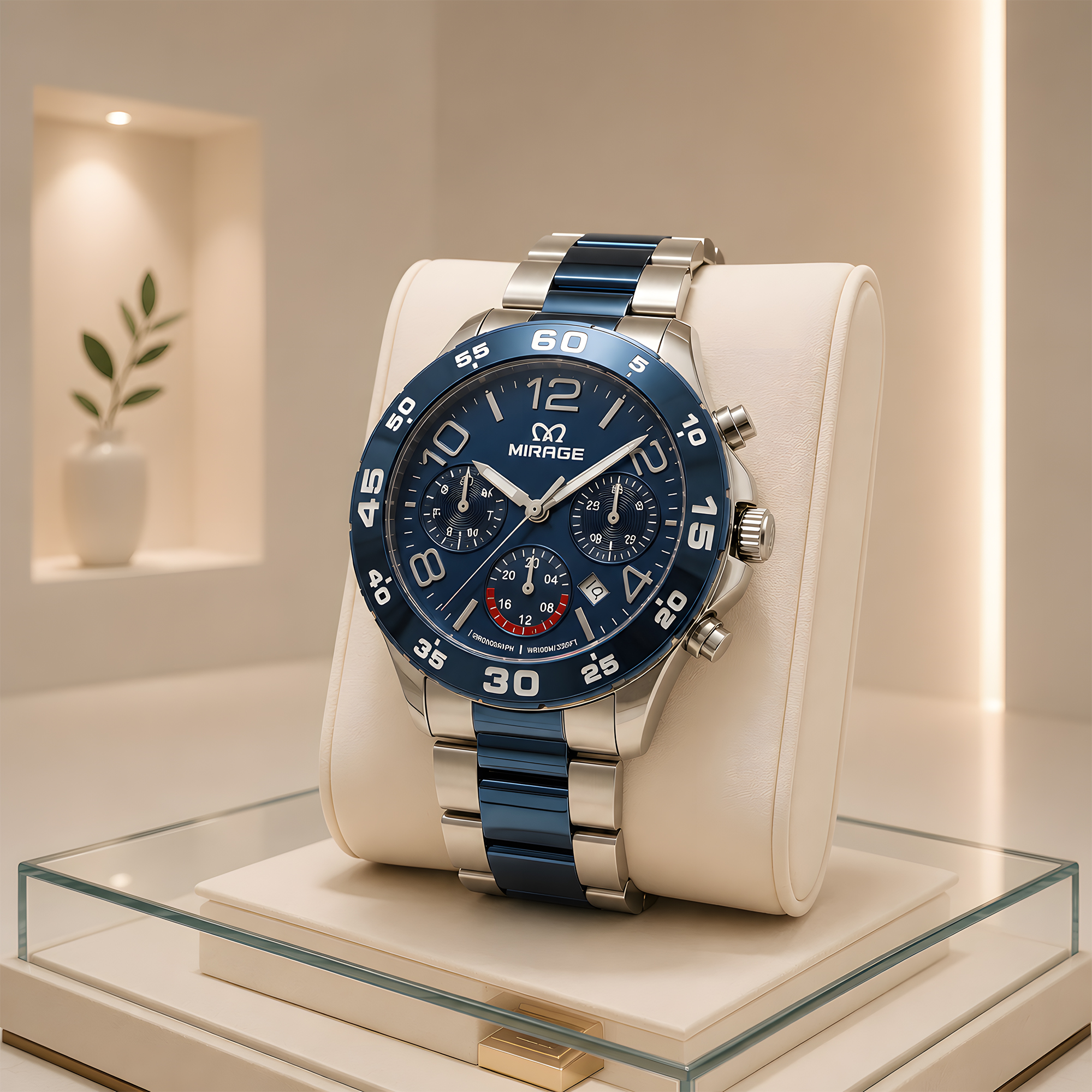 Mirage - Jam Tangan Analog Pria - Blue Silver - Stainless Steel - 8810M-BLSL
