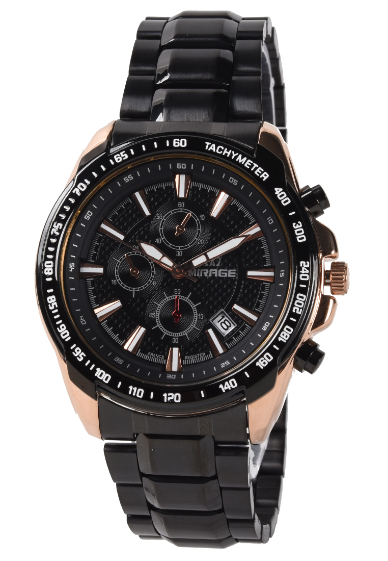 Mirage - Jam Tangan Pria - Rosegold - Black Stainless Steel Bracelet - 8305M-A