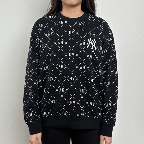MLB Sweater MLB NY MONOGRAM SS24 WHITE BLACK SWEATSHIRT 100% ORIGINAL