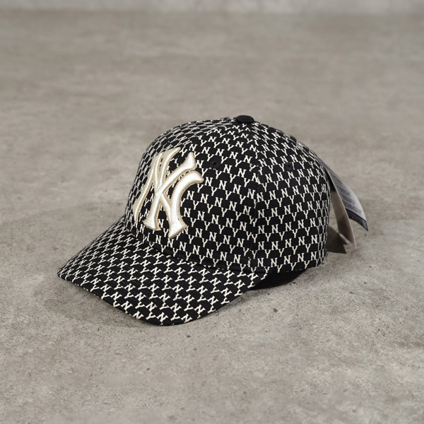 MLB Topi MLB NY MONOGRAM CREAM WHITE BLACK CAP 100% ORIGINAL - OS ADJUST
