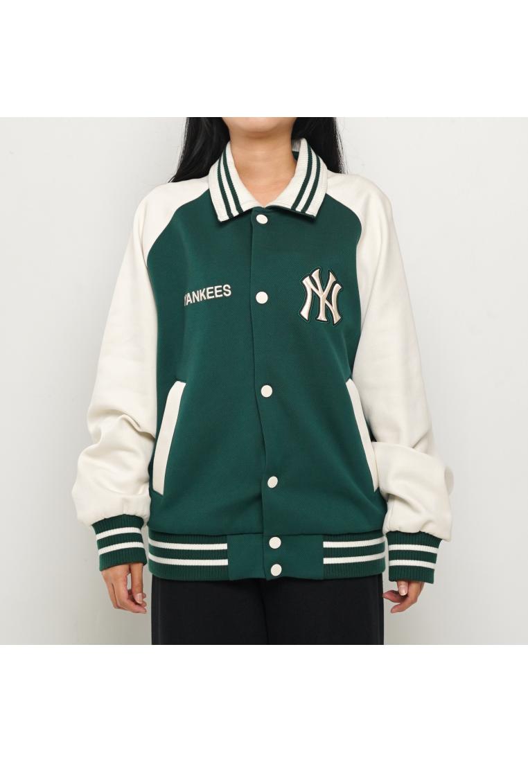 MLB Jaket MLB NY WHITE GREEN VARSITY JACKET 100% ORIGINAL