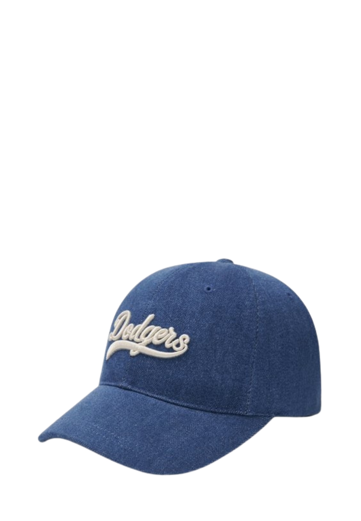 MLB Korea Cursive Lettering Denim Unstructured Ball Cap - LA