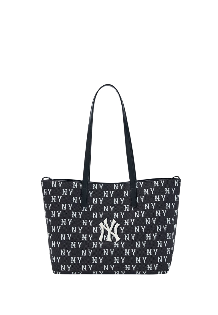 MLB Korea Classic Monogram Jacquard Shopper Bag - NY Black