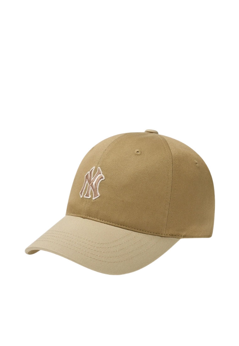 MLB Korea Varsity One Point Color Block Unstructured Ball Cap - NY Beige