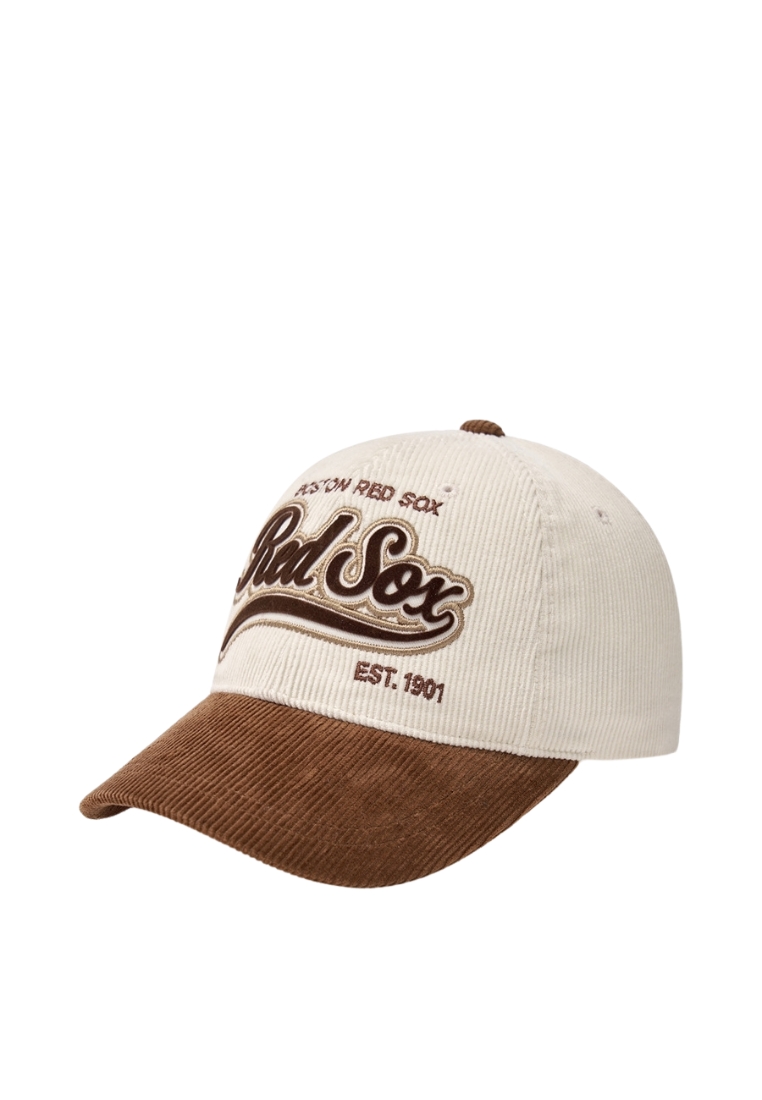 MLB Korea Varsity Corduroy Color Block Ball Cap - Boston Brown