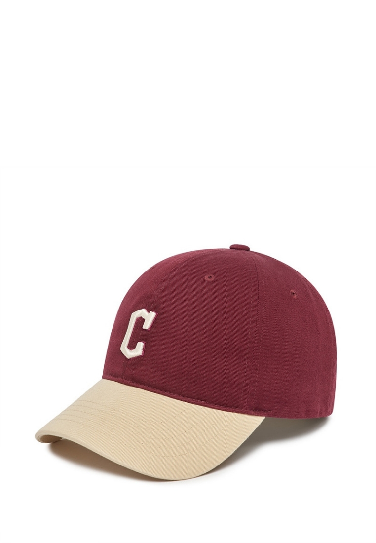 MLB Korea Basic Color Block Unstructured Ball Cap Cleveland Indians - Red