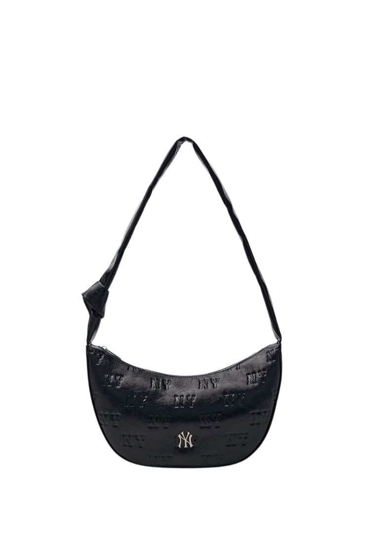 MLB Korea Classic Monogram Crack Embo Cross Bag - NY Black