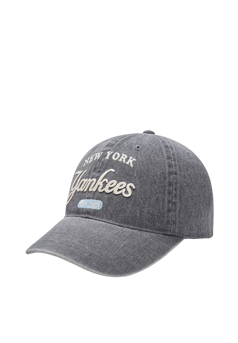 MLB Korea Color Denim Unstructured Ball Cap - NY Grey