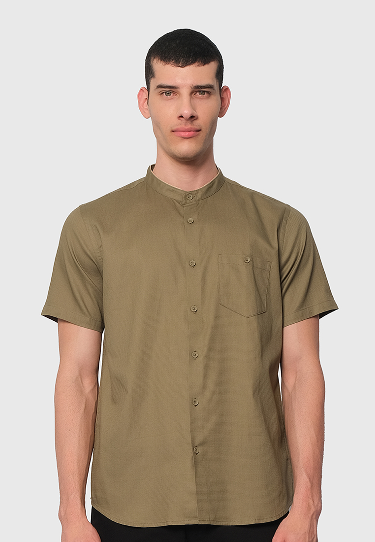 MOC Kemeja Koko Lengan Pendek Pria AWARA-OLIVE
