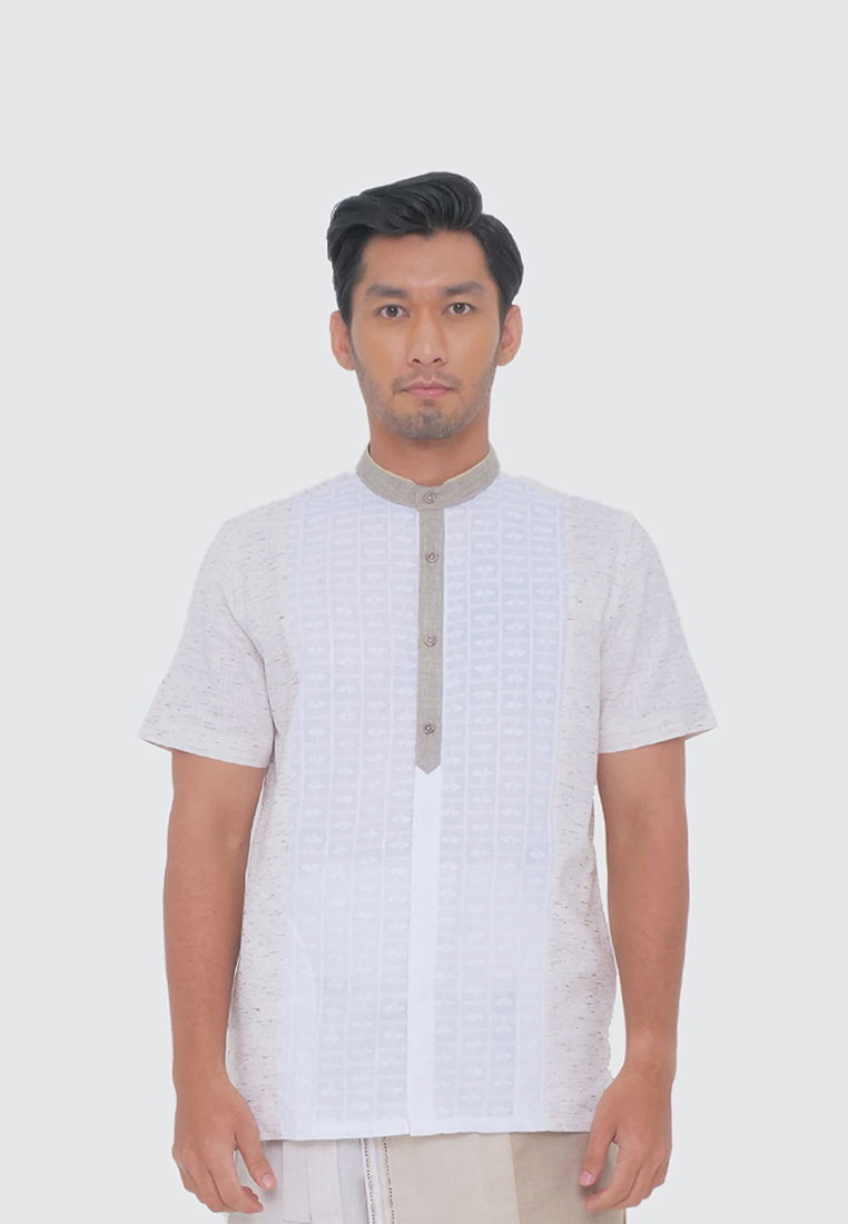 MOC Kemeja Koko Lengan Pendek Pria KHAFI - KHAKI