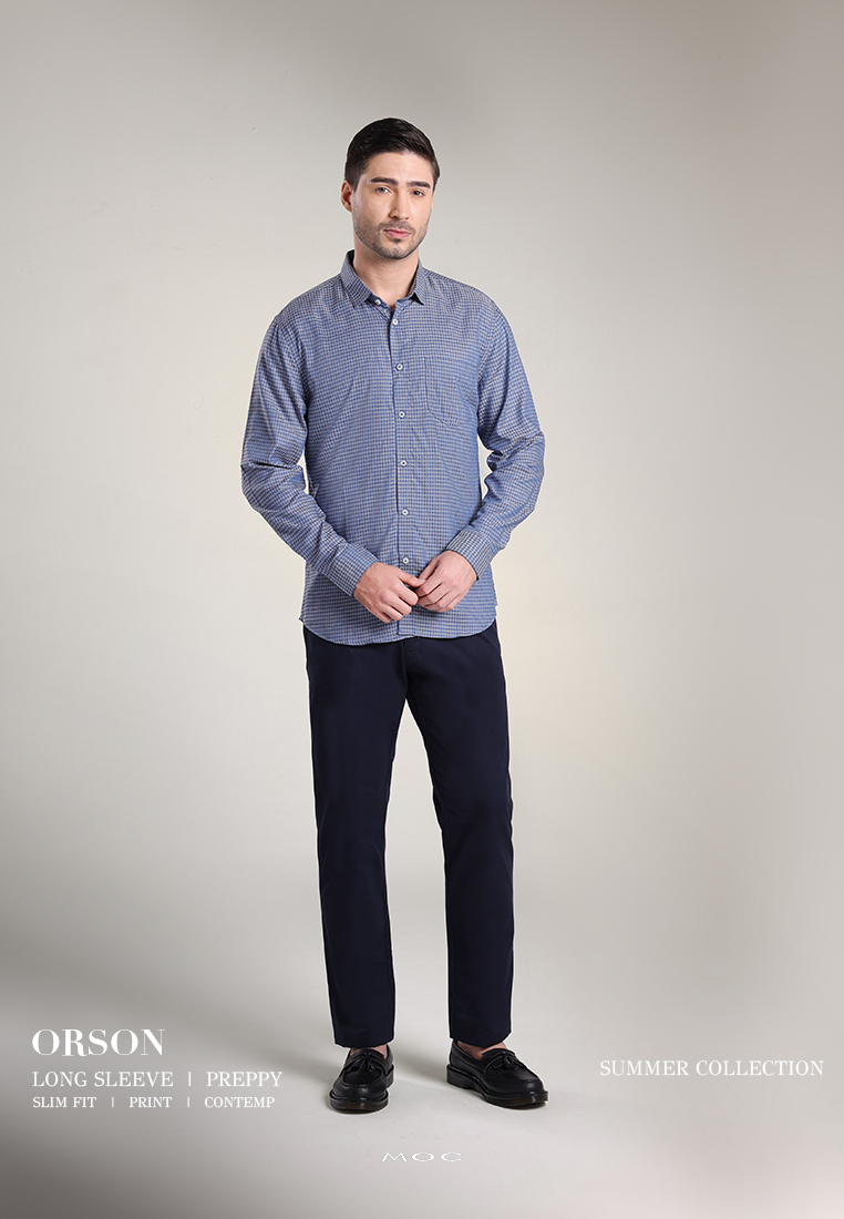 MOC Kemeja Lengan Panjang Pria ORSON - NAVY