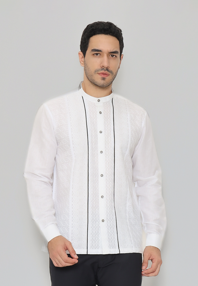 MOC Kemeja Koko Lengan Panjang Pria Othman - White