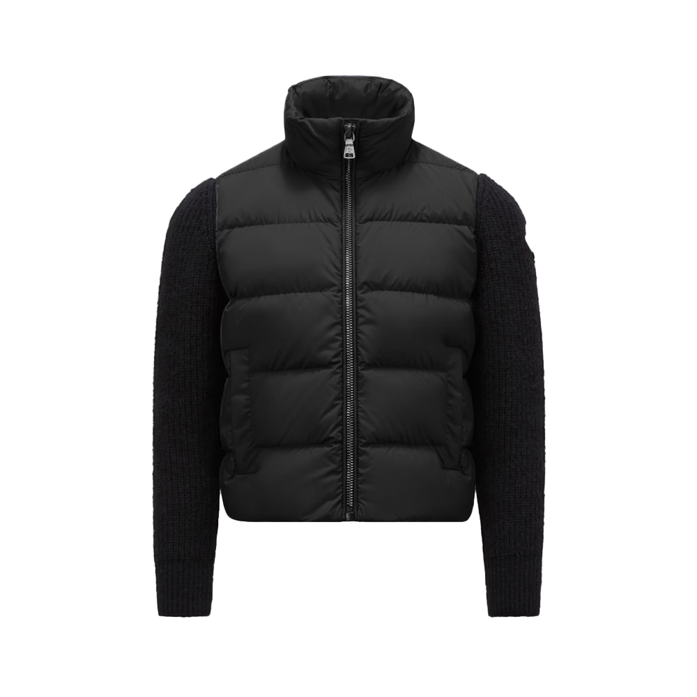 Moncler Kids Boys Padded Wool Cardigan Black